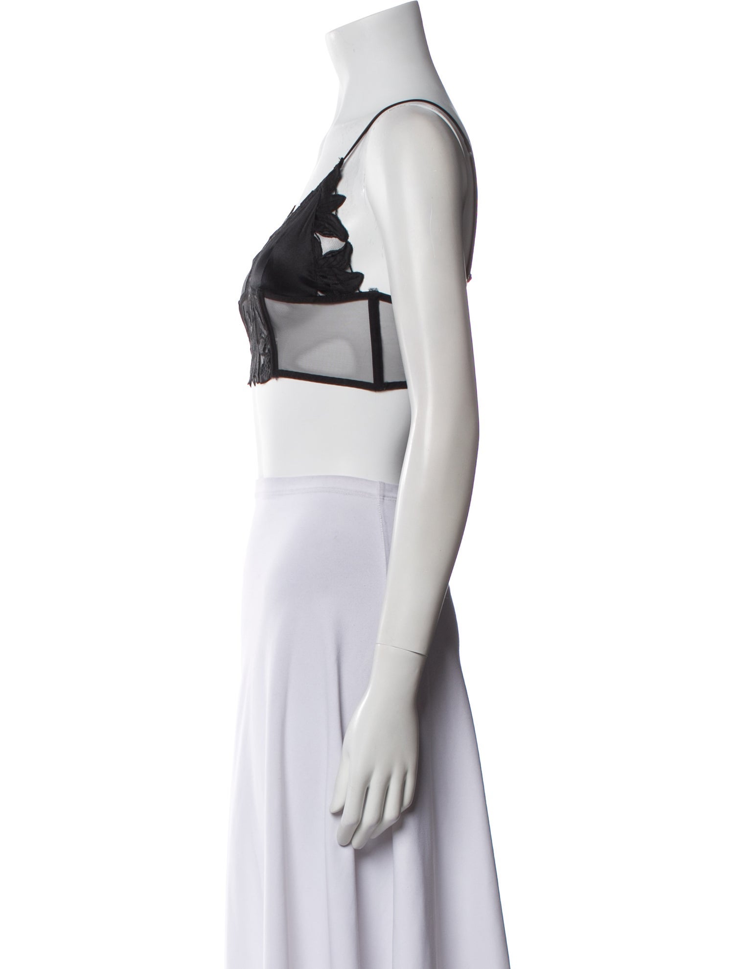 Fleur Du Mal V-Neck Sleeveless Crop Top